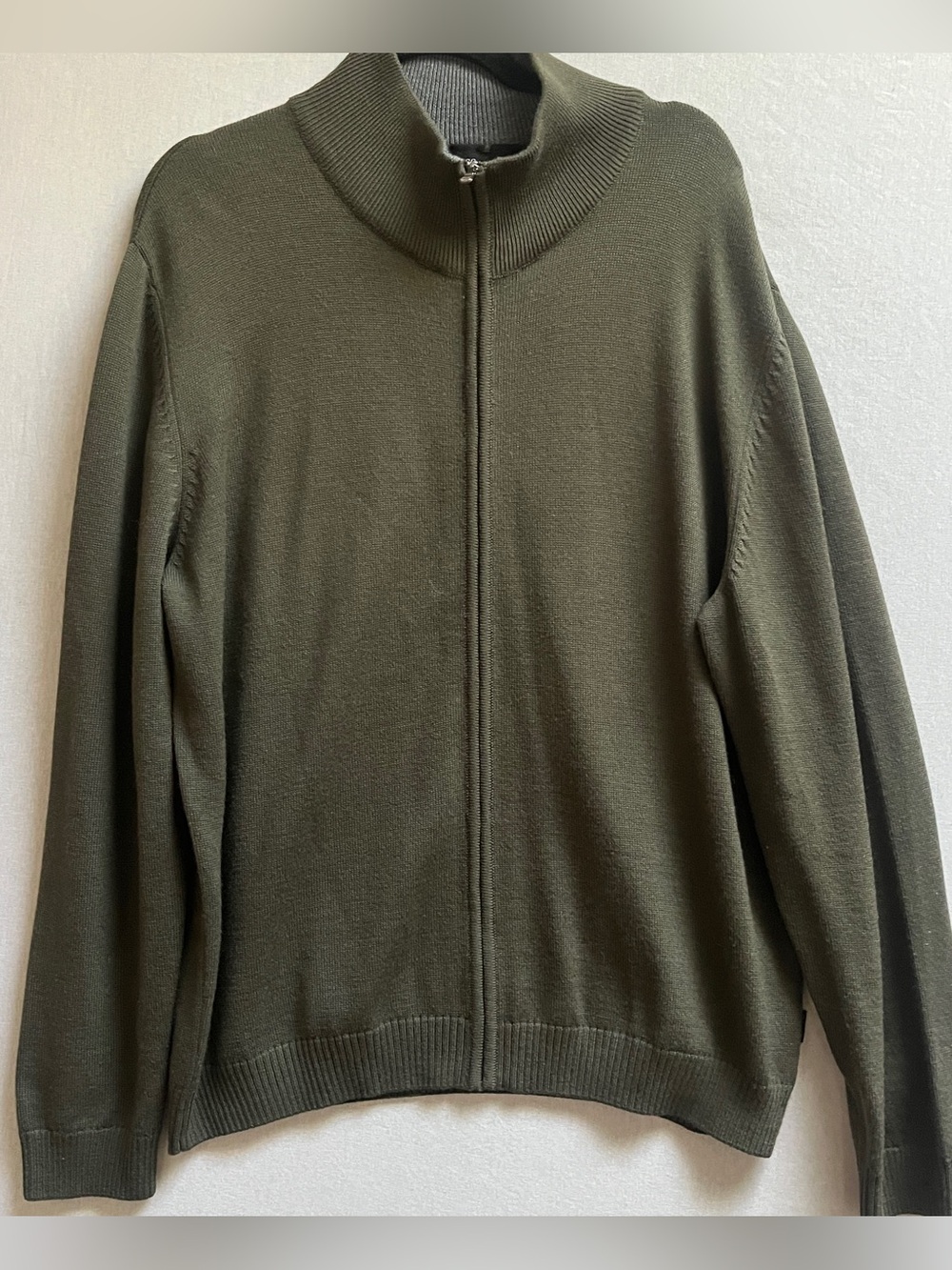 Boss Wool Blend Full Zip Mock Neck Sweater Mens XXL Regular Fit
